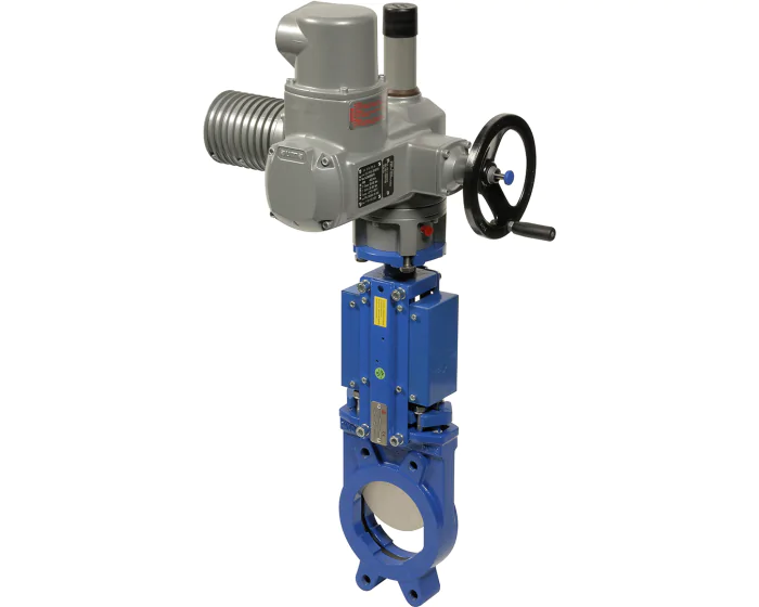 Cast iron knife gate valve 178 + SA multi-turn electric actuator